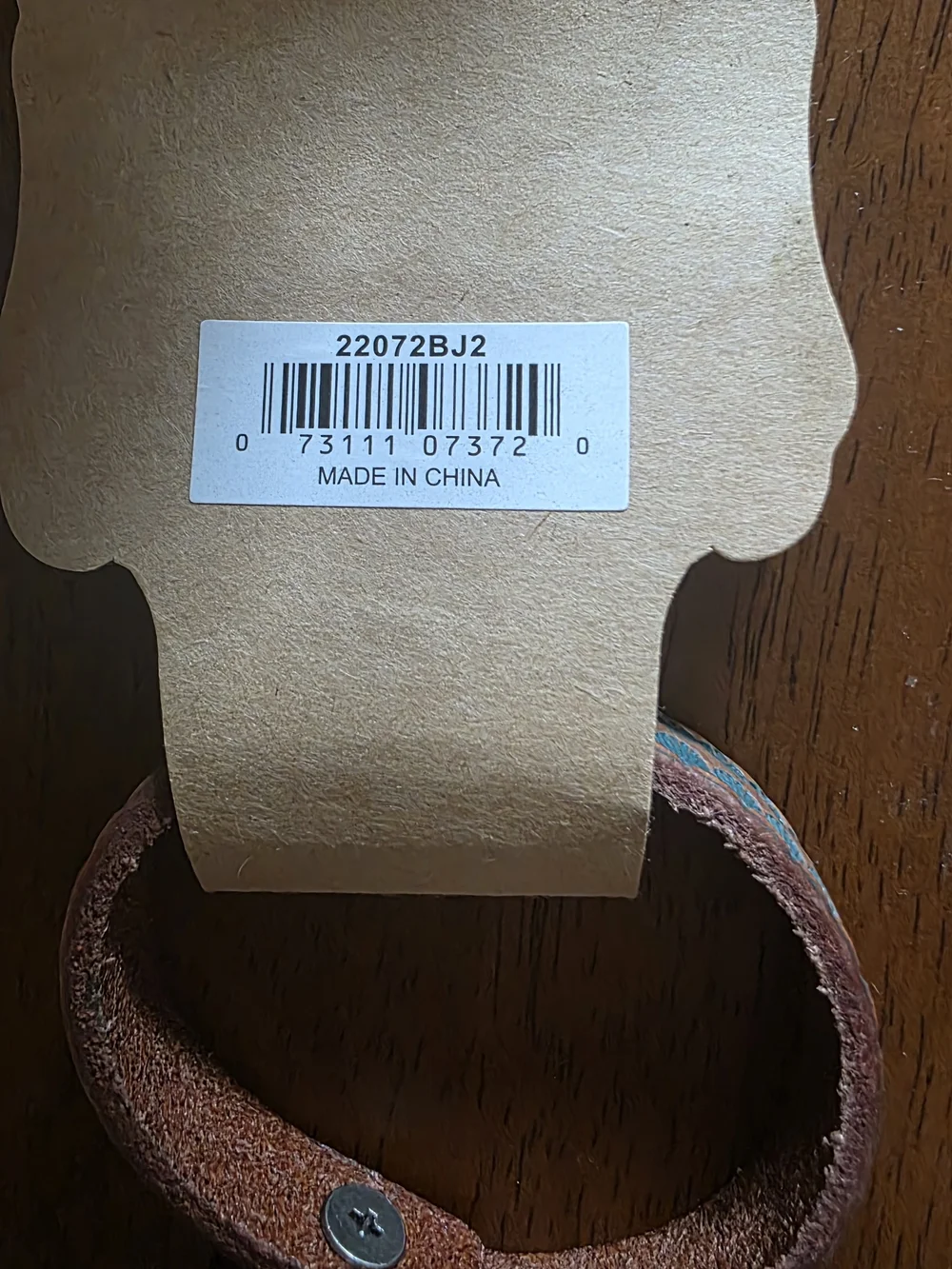 Justin Boots Teal and Brown Tooled Leather Wristband